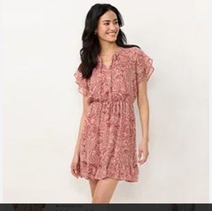 Lauren Conrad Double Ruffle Fit and flare Size Large